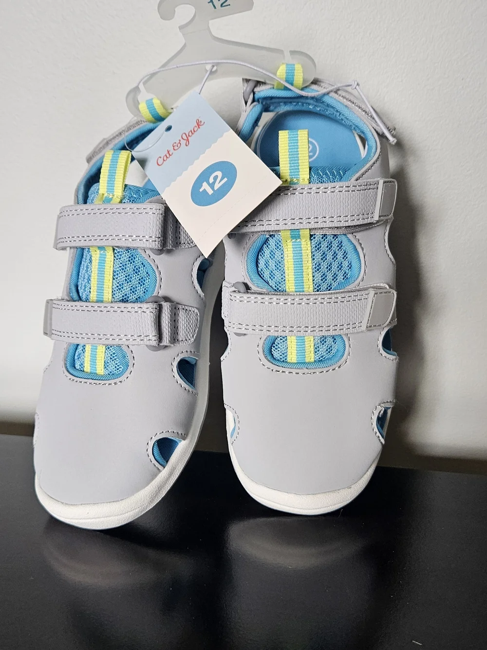 Kids Gray and Blue Active Sandals